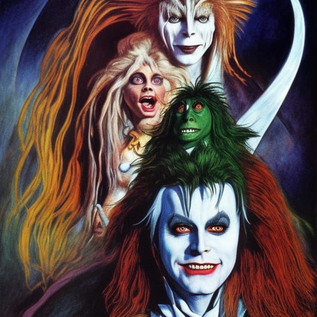 Goblin King and Wicked Witch Fusion in Hyperrealism