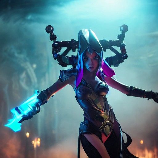 Jinx Battles Robots: Cinematic League of Legends Scene