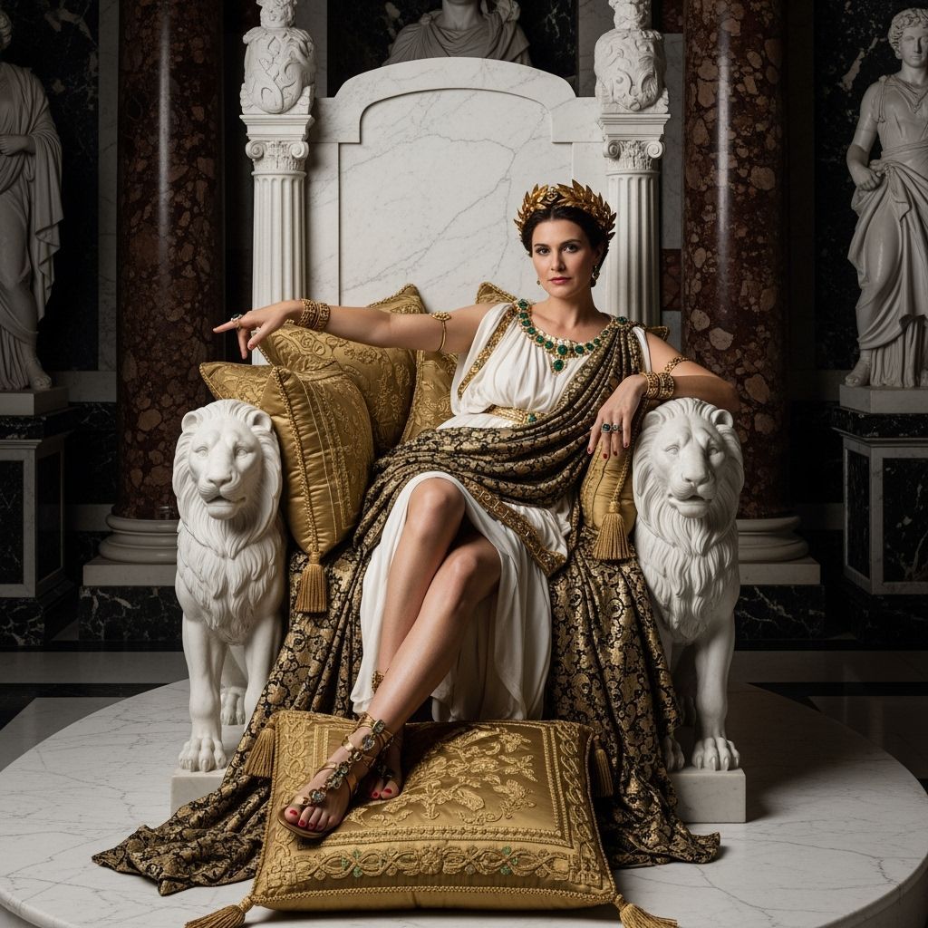 Roman Empress on Throne in Royal Palace