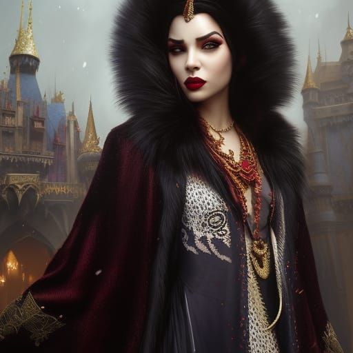 Vampire Jasmine Portrait in Art Nouveau Style