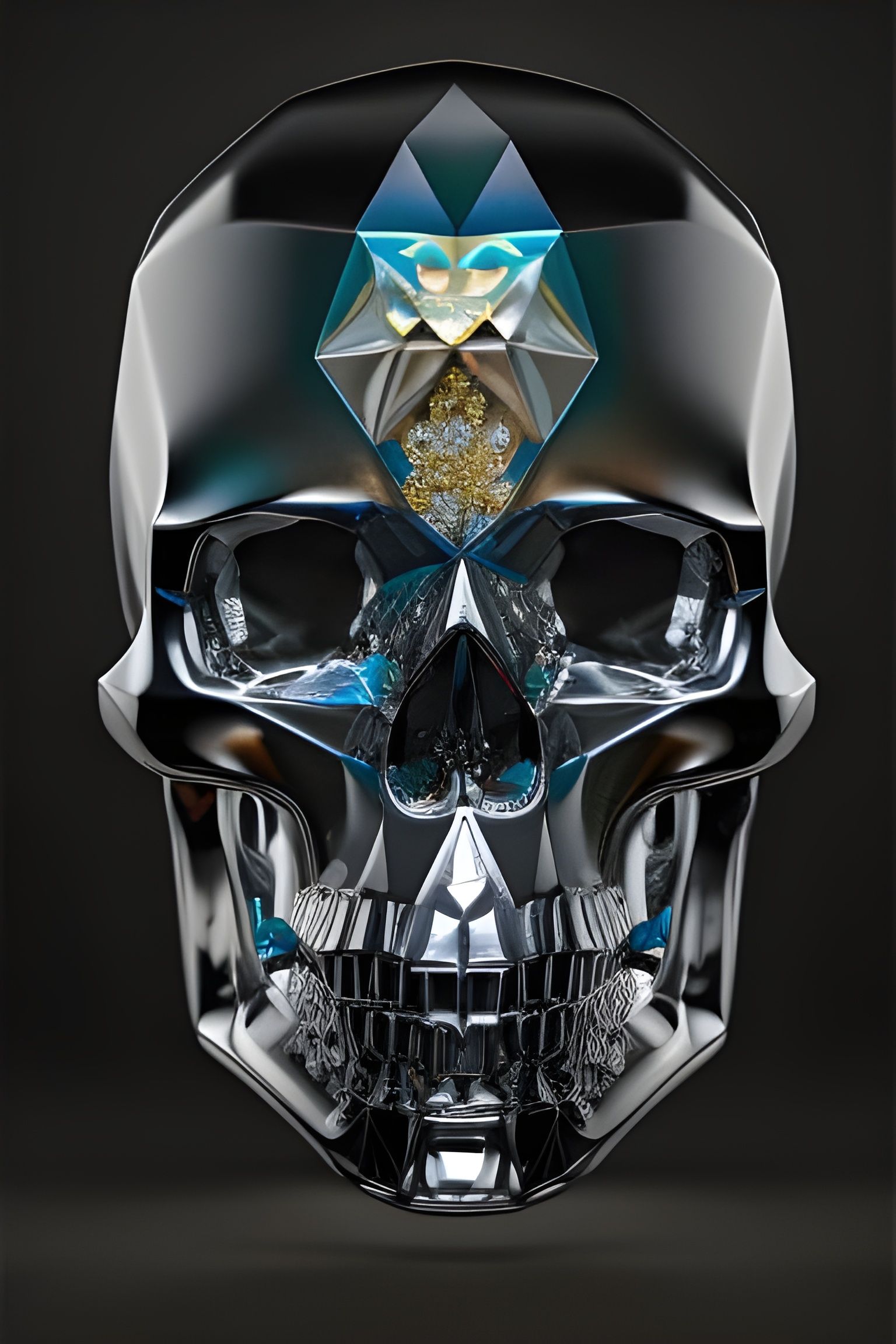 Diamond crystal 3D skull