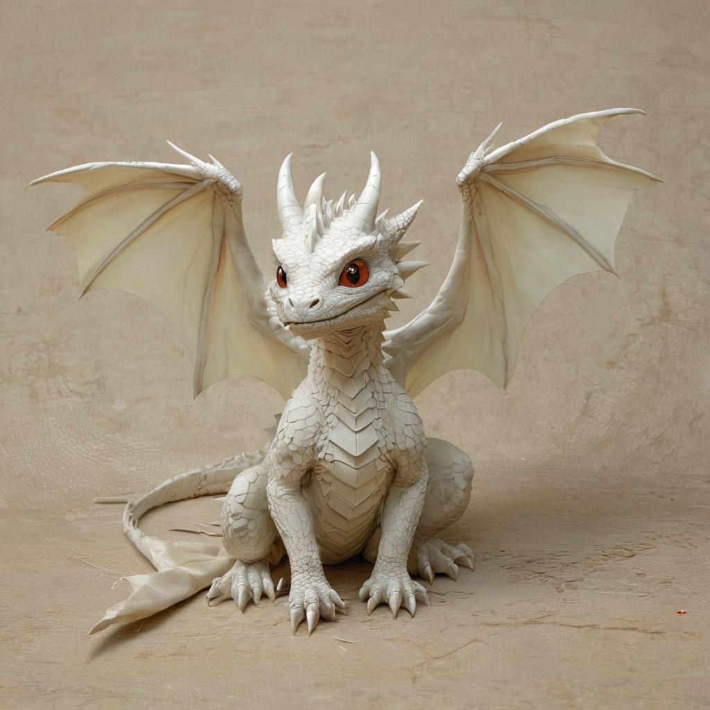 Baby Dragon with Angel Wings in Anime Style