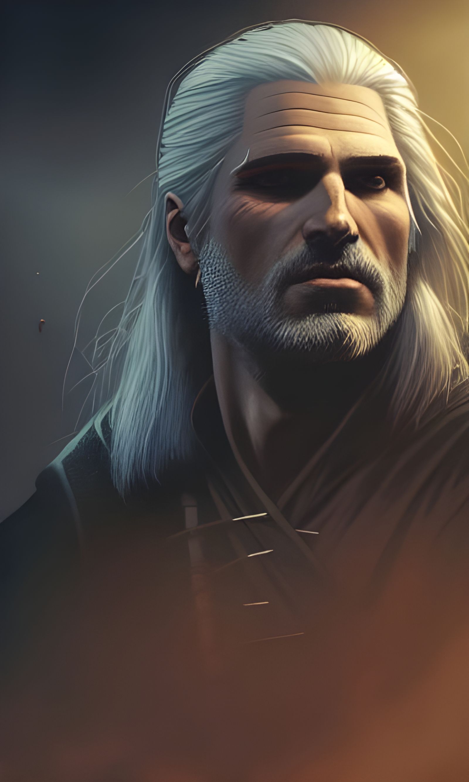 Geralt of Rivia: Hyperdetailed Digital Illustration