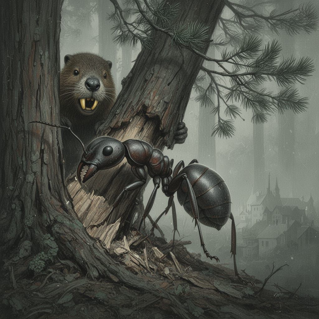 Gigantic Ant Attacks Redwood, Beaver Watches