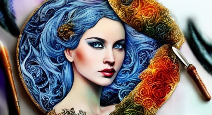 Aquarius Horoscope: Fractal Celtic Armour in Violet and Whit...