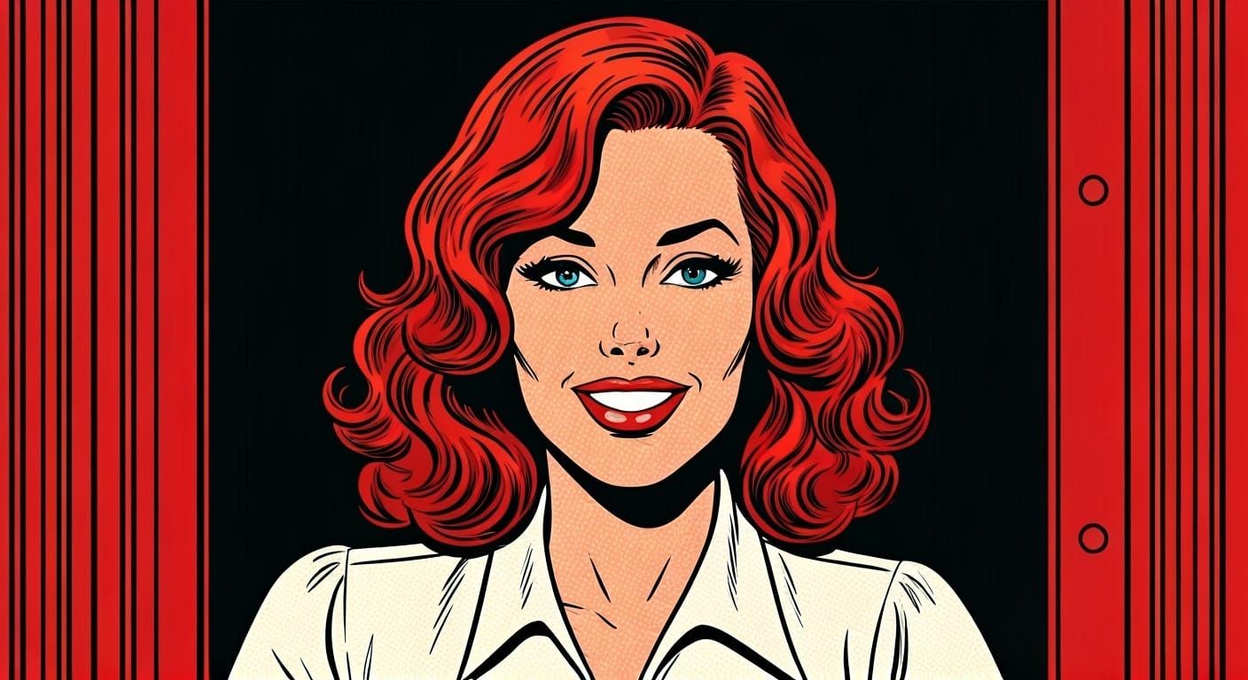 Vibrant Pop Art Portrait in Cel-Shaded Style