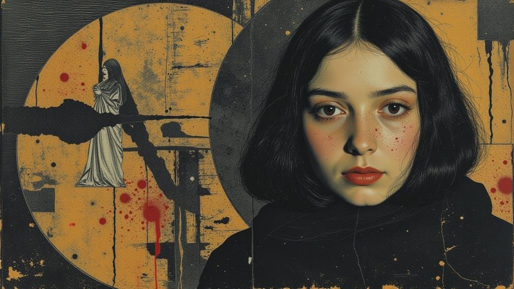 Mystical Surrealist Oil Painting of Vestal Virgins