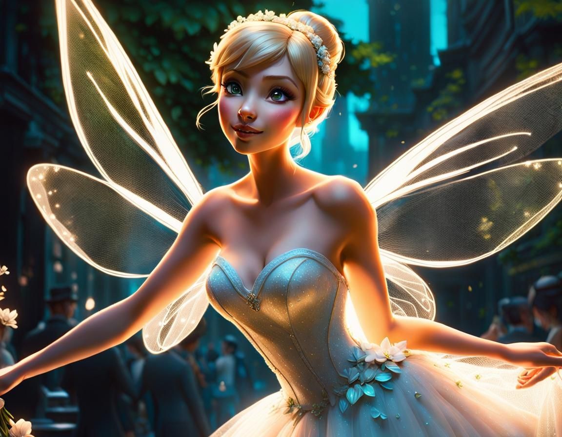 Tinkerbell as Bridesmaid in Studio Ghibli Style