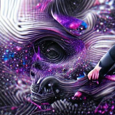 Astral Cosmic Illustration in Purple and Black