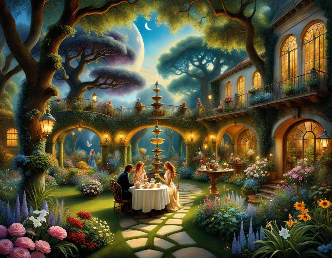 Angels and Fairies Tea Party in Fantasy Garden