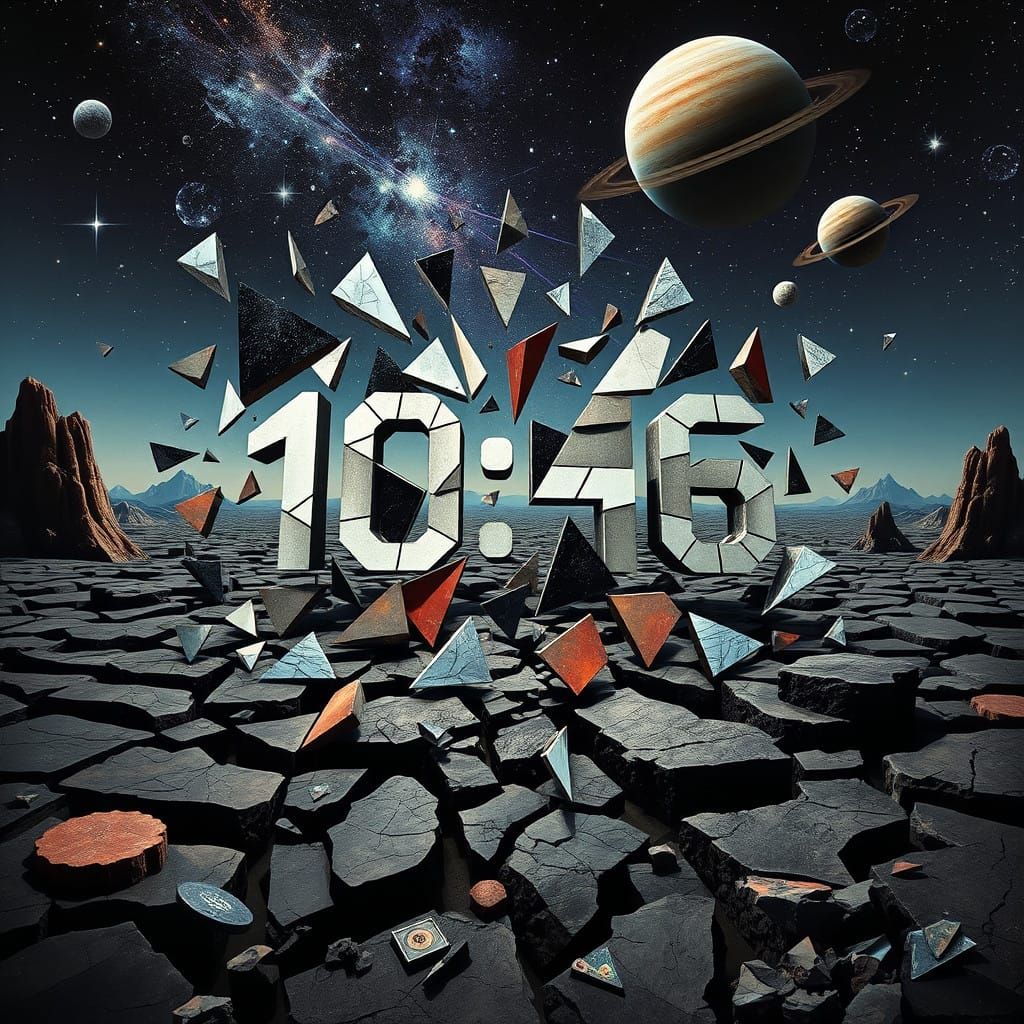 Cubist Countdown Timer in Cosmic Fragmentation
