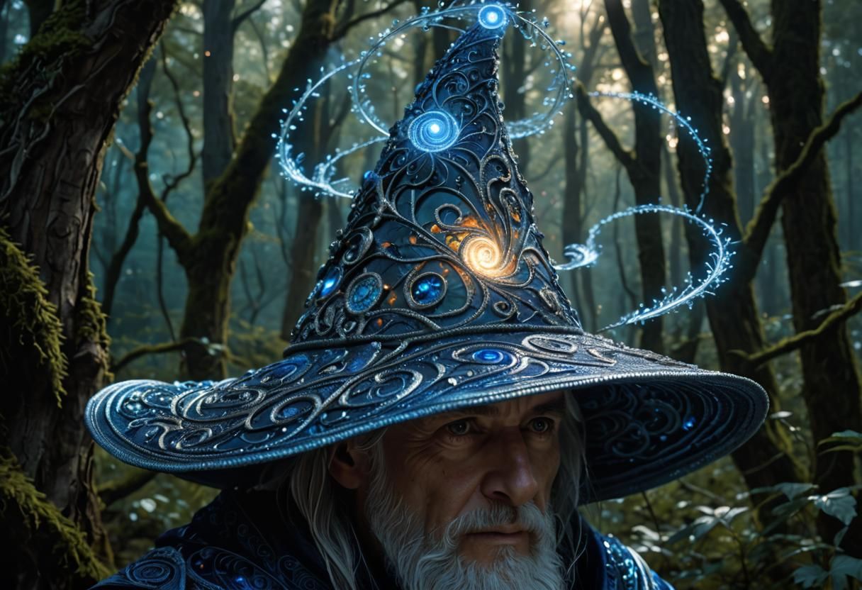 Fantasy Merlin Wizard with Fractal Design, Concept Art