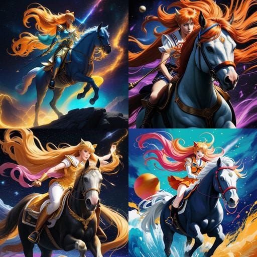 Sailor Venus Rides A Horse Head Ball