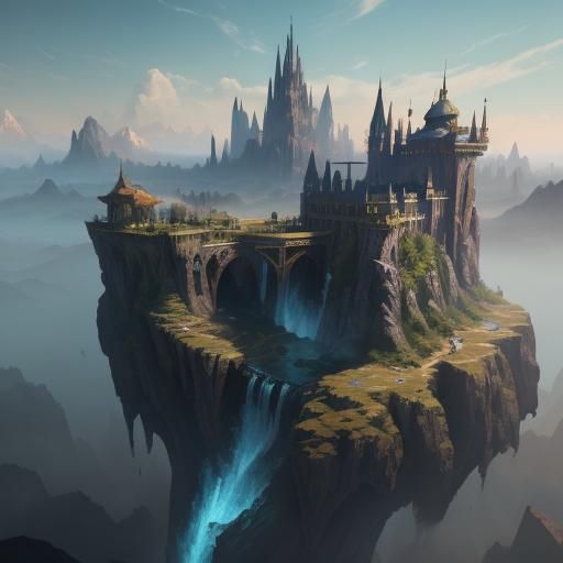 Fantastical World AI: Detailed Matte Painting