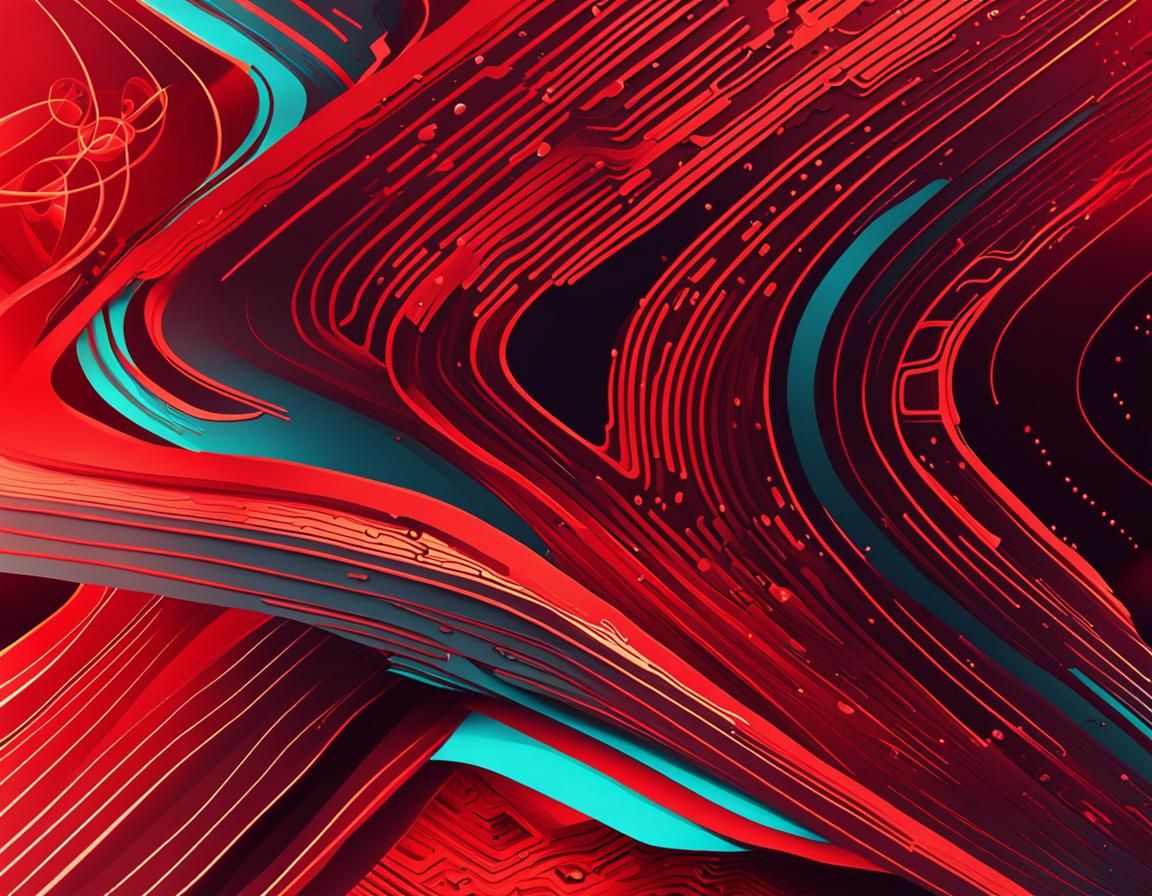 Vibrant Abstract Digital Art in Red Hues