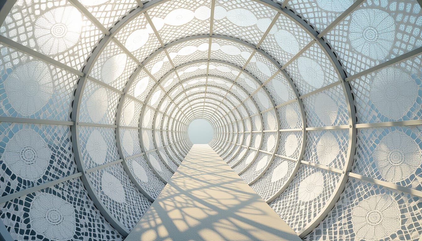 Lace Collage Tunnel Leading to Light