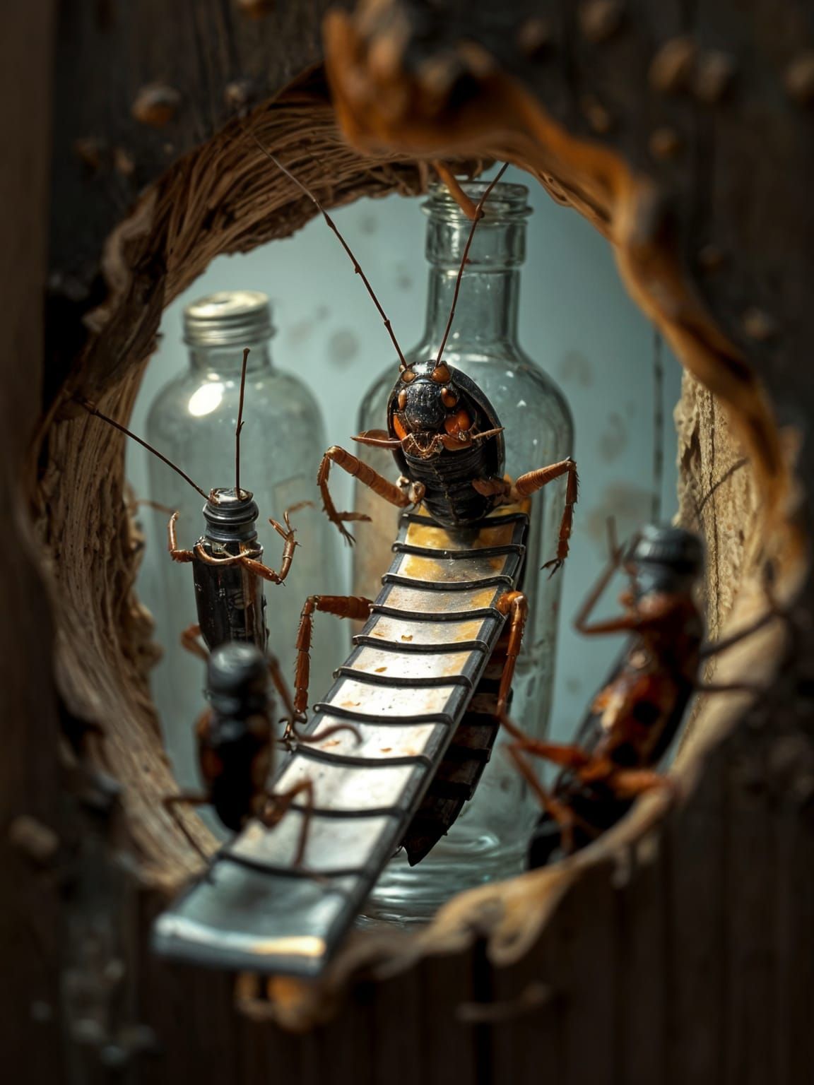 Intricately Detailed Cockroach Colony in Hyperrealistic Spla...