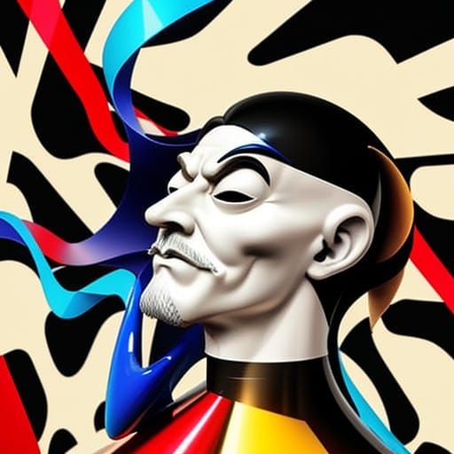 Minimalist Klein Bottle with Guy Fawkes Motif