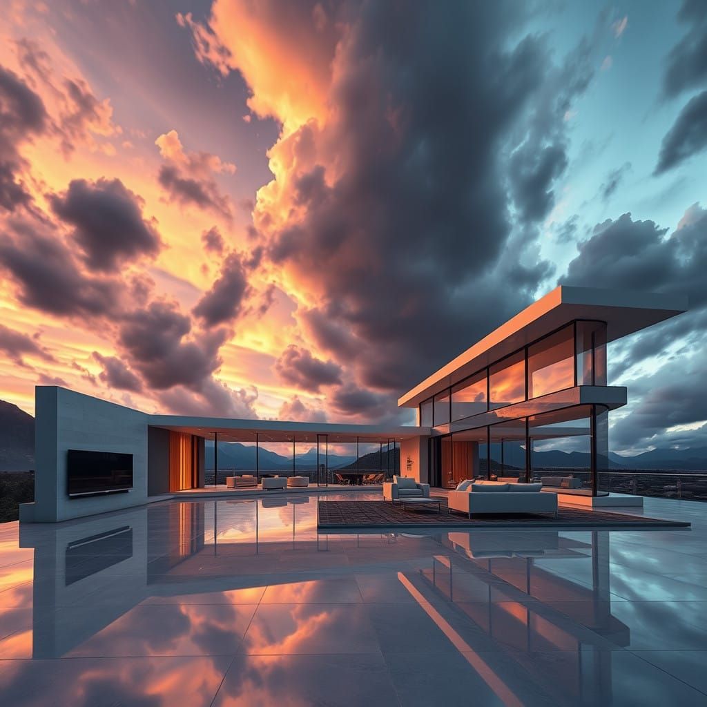 Luxurious Futuristic Home with Grand Open Spaces