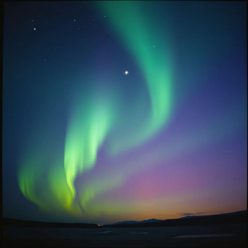 Cinematic Northern Lights Display in Stunning Film Still