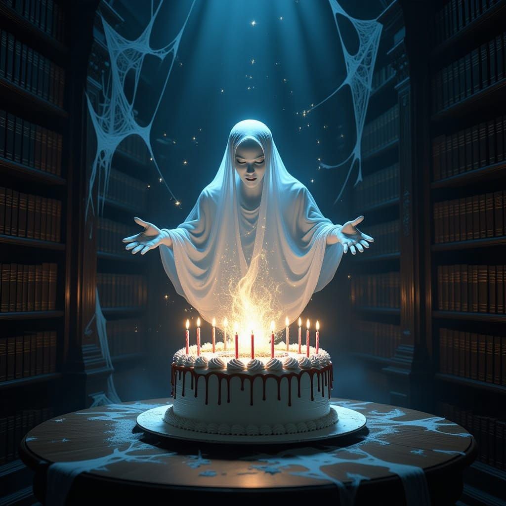 Mischievous Ghost Erupts From Birthday Cake In Library