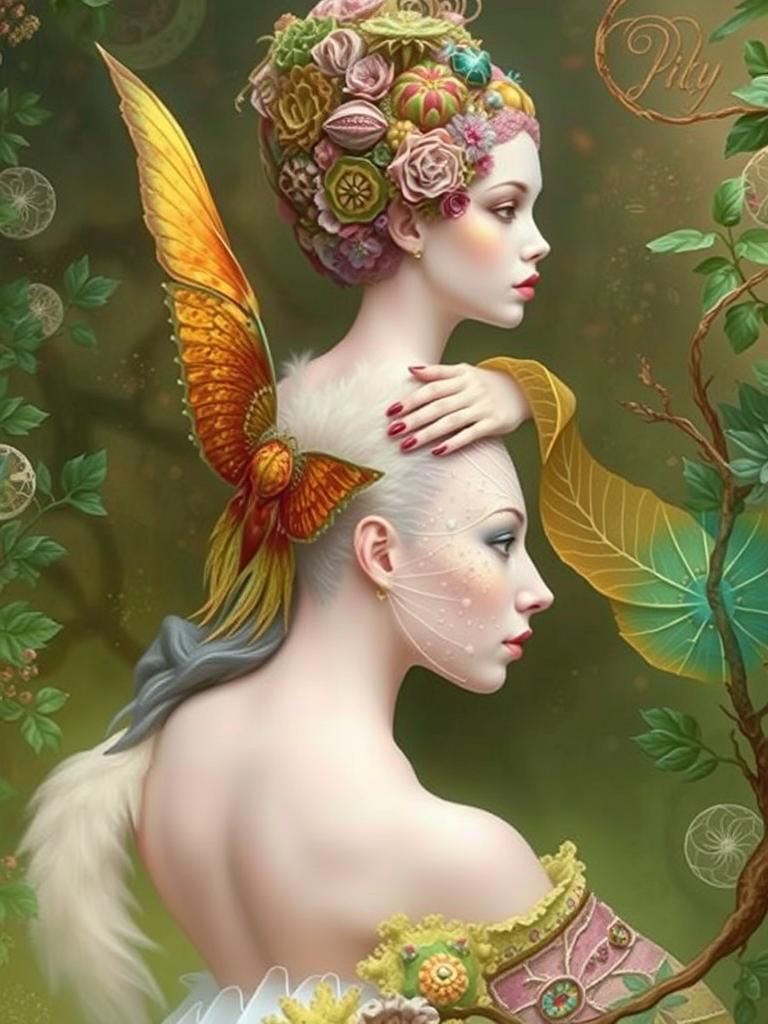 Woman in Mycelium Network: Detailed 8K Render