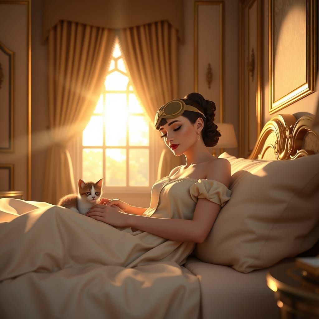 Elegant Morning Scene in Anime-Inspired 8K Resolution