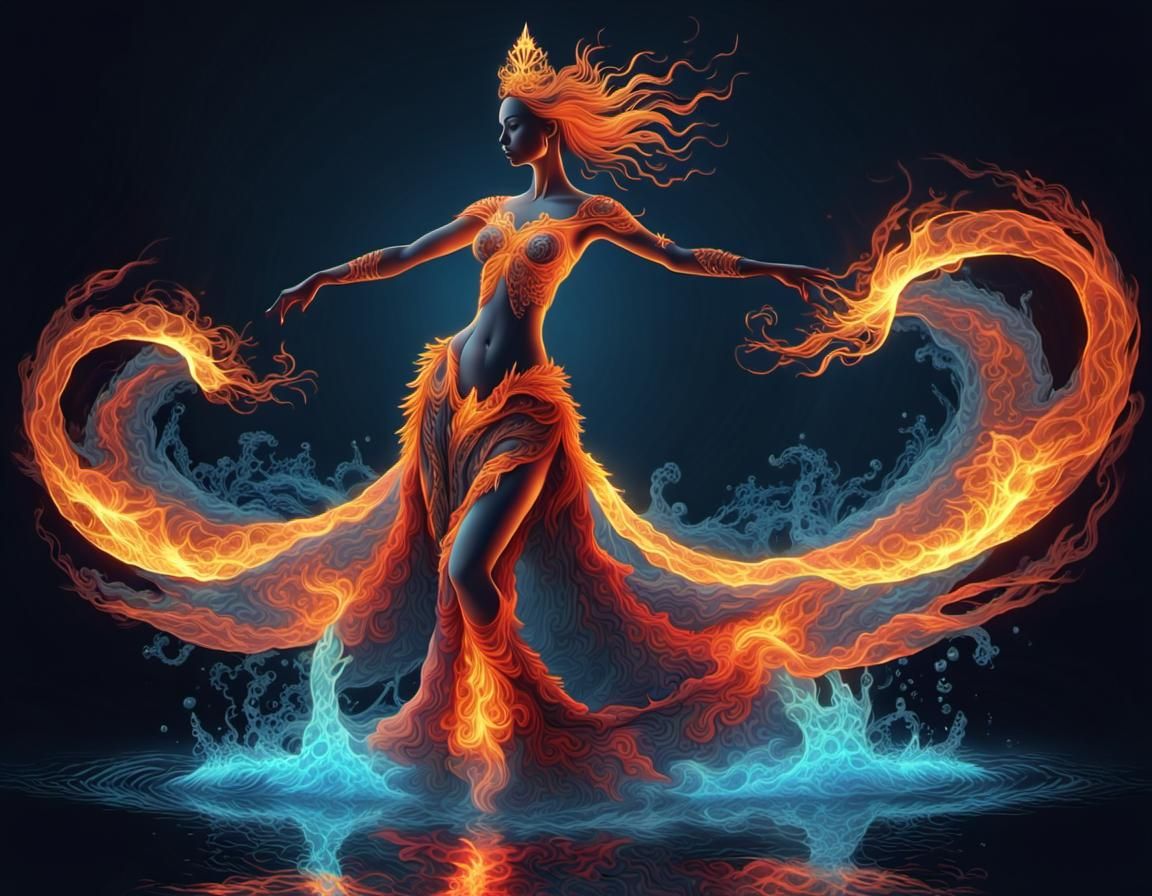 Fire Princess and Water Warrior Dance in Moonlight