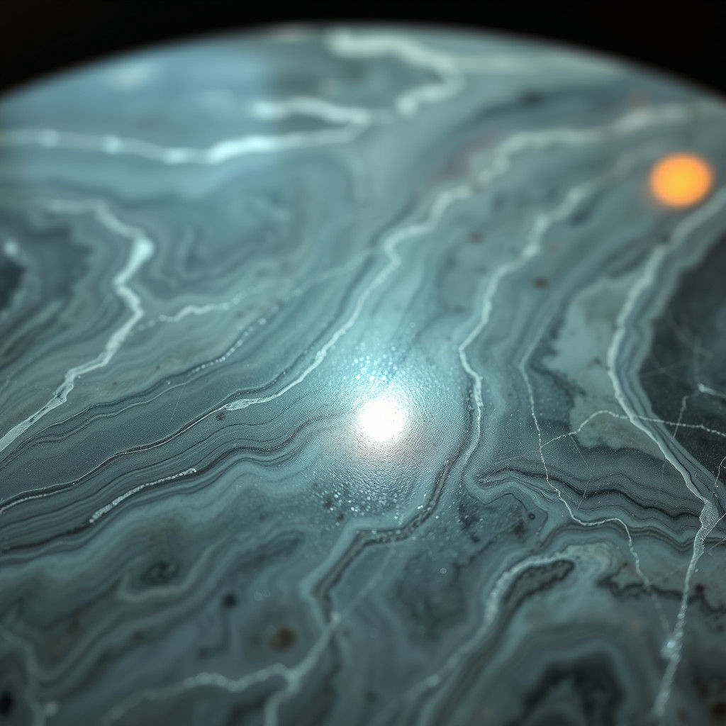 Hyperrealistic Close-Up of a Polished Marble