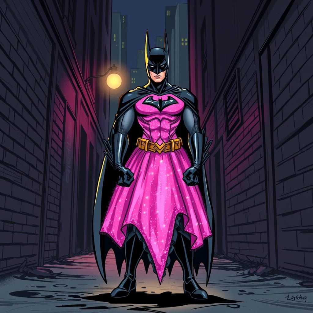 Dark Knight in Pink Princess Regalia