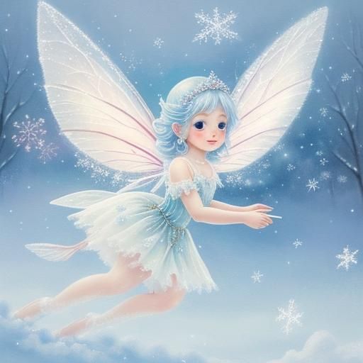 Enchanting Baby Fairy Plays in Winter Snow