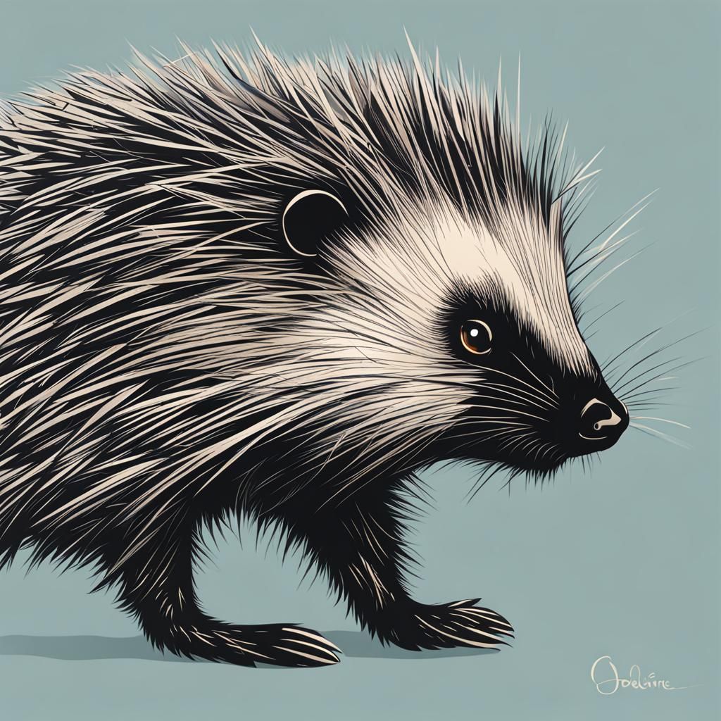 Detailed Porcupine Digital Rendering