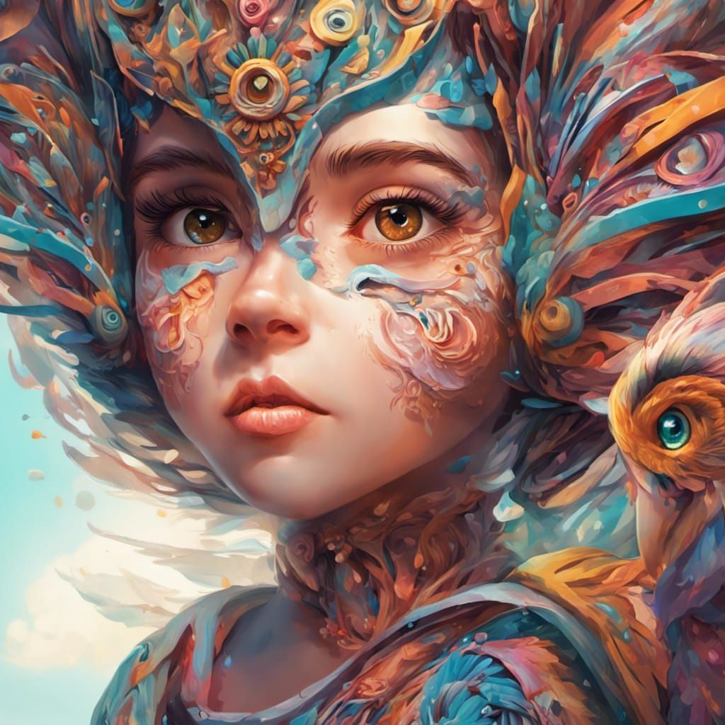 Optical Illusions Of A Girl And Owl