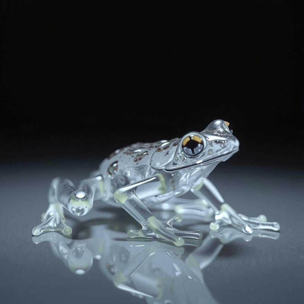 Translucent Glass Frog Inspired by Glass Art