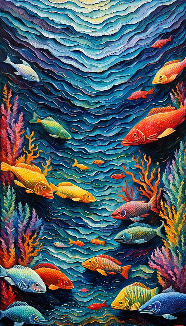 Abyssal Depths: An Expressionist Oil Painting