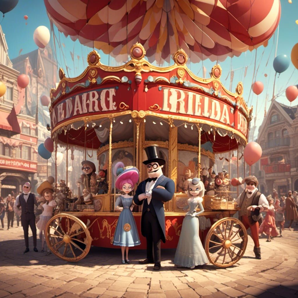Vintage Circus in 3D Pixar Animation Style