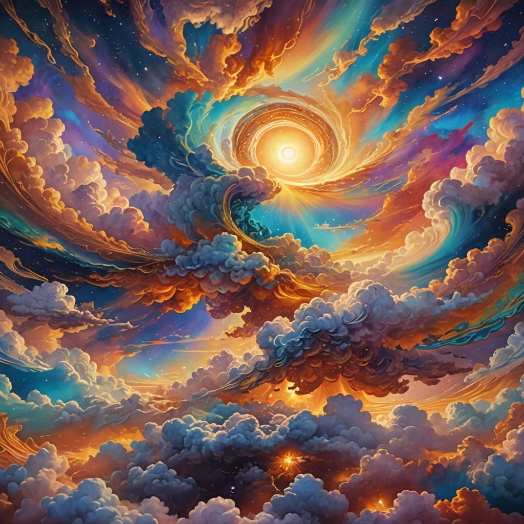 Ra's Dream: Swirling Sunsets in Holographic Astral Art