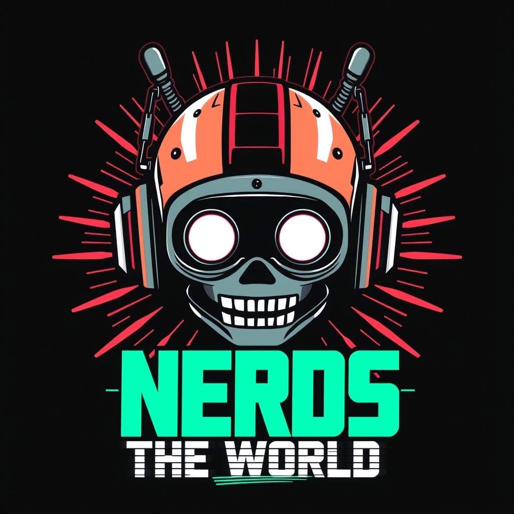 Retro Futuristic Robot Head Logo in Cyberpunk Style