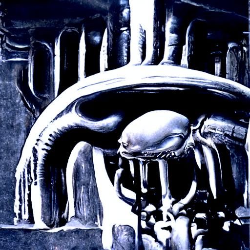 Alien Landscape in Giger Style