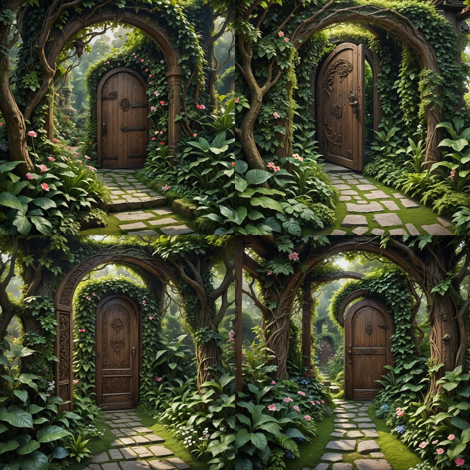 Enchanted Garden Path to Hidden Door