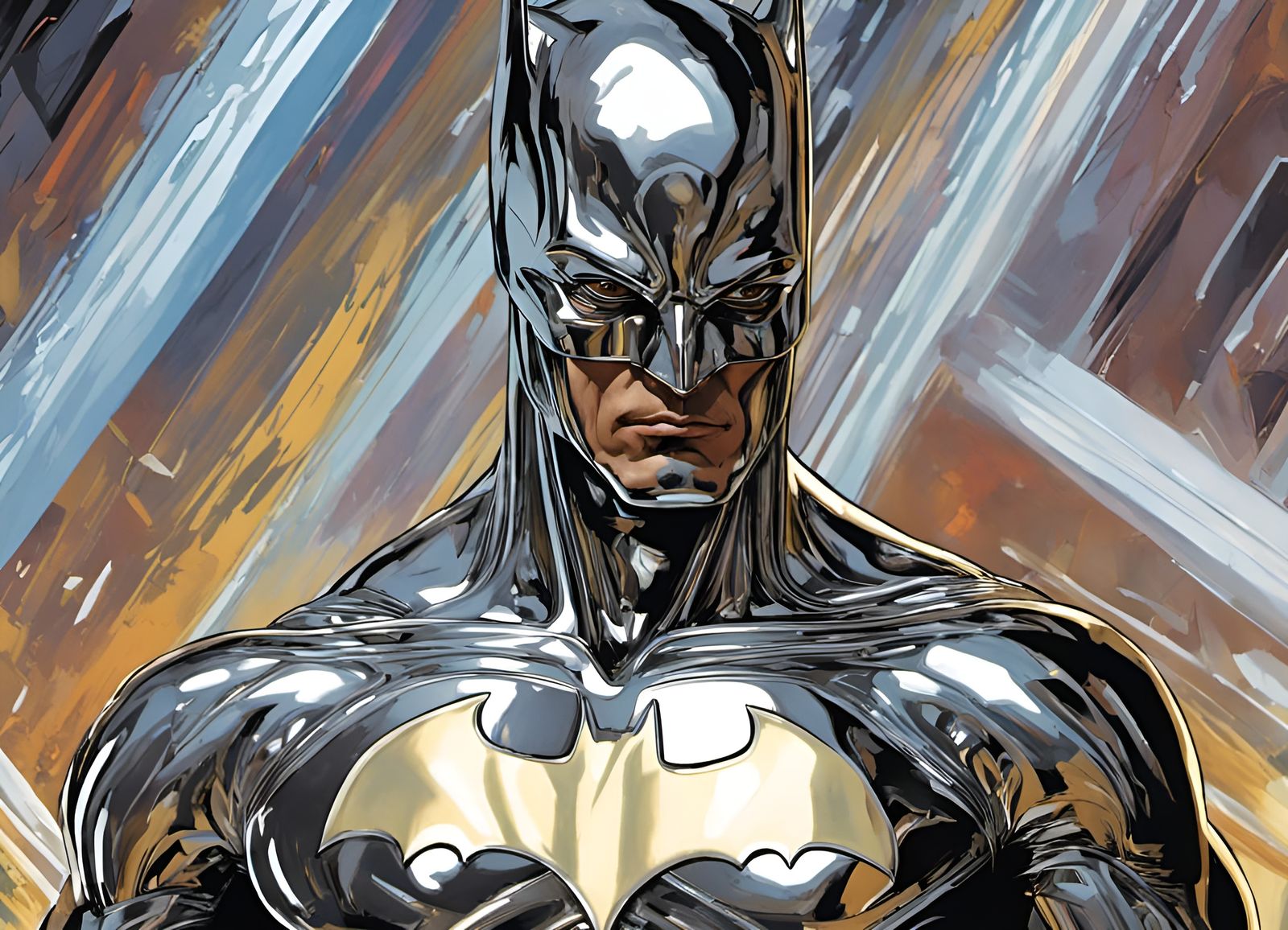 Silver Surfer as Batman in Art Deco Style