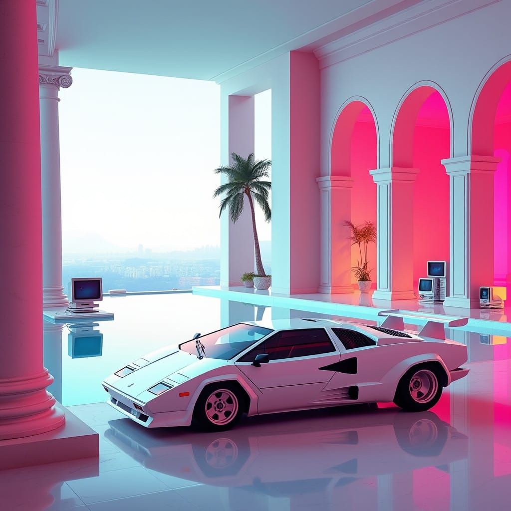 Dreamlike Retro Futurism Meets Ancient Greece in Cyberpunk S...