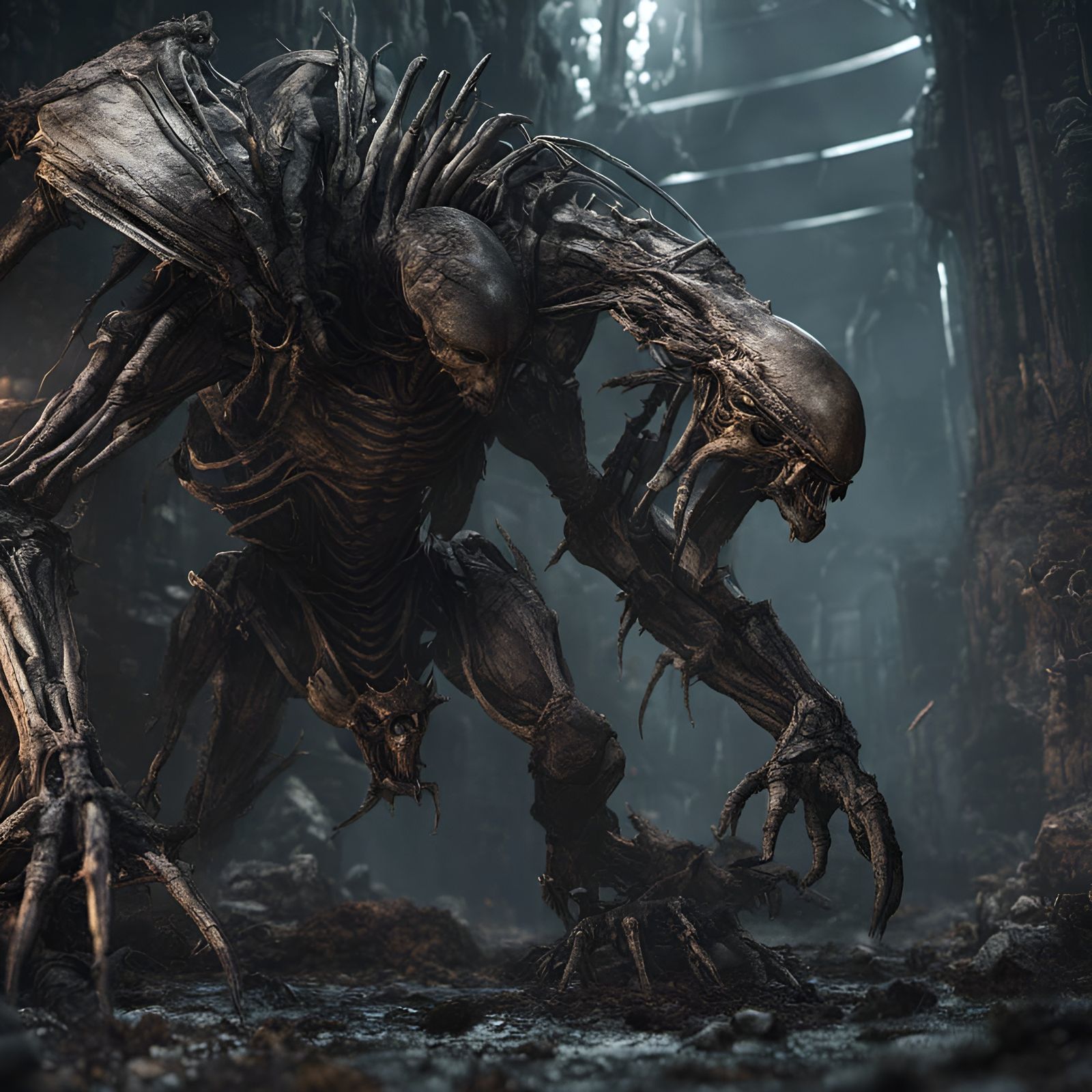 Alien vs Predator Detailed Matte Painting