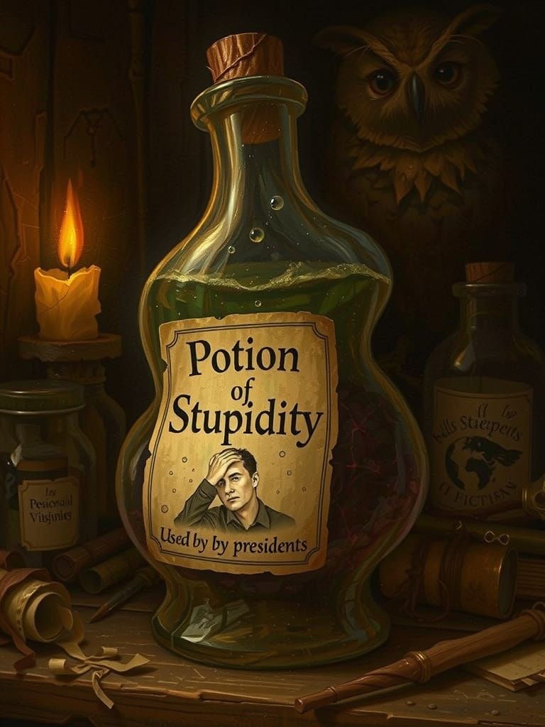 Potion of Stupidity: A Humorous Digital Painting