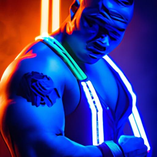 Cyberpunk Gang Leader in Neon City