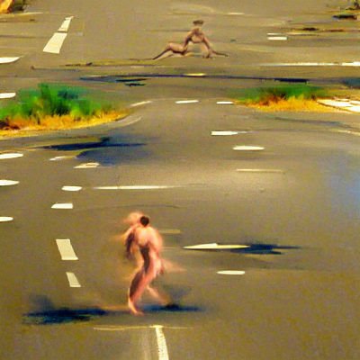 Nude Man Running: An AI Image Depiction