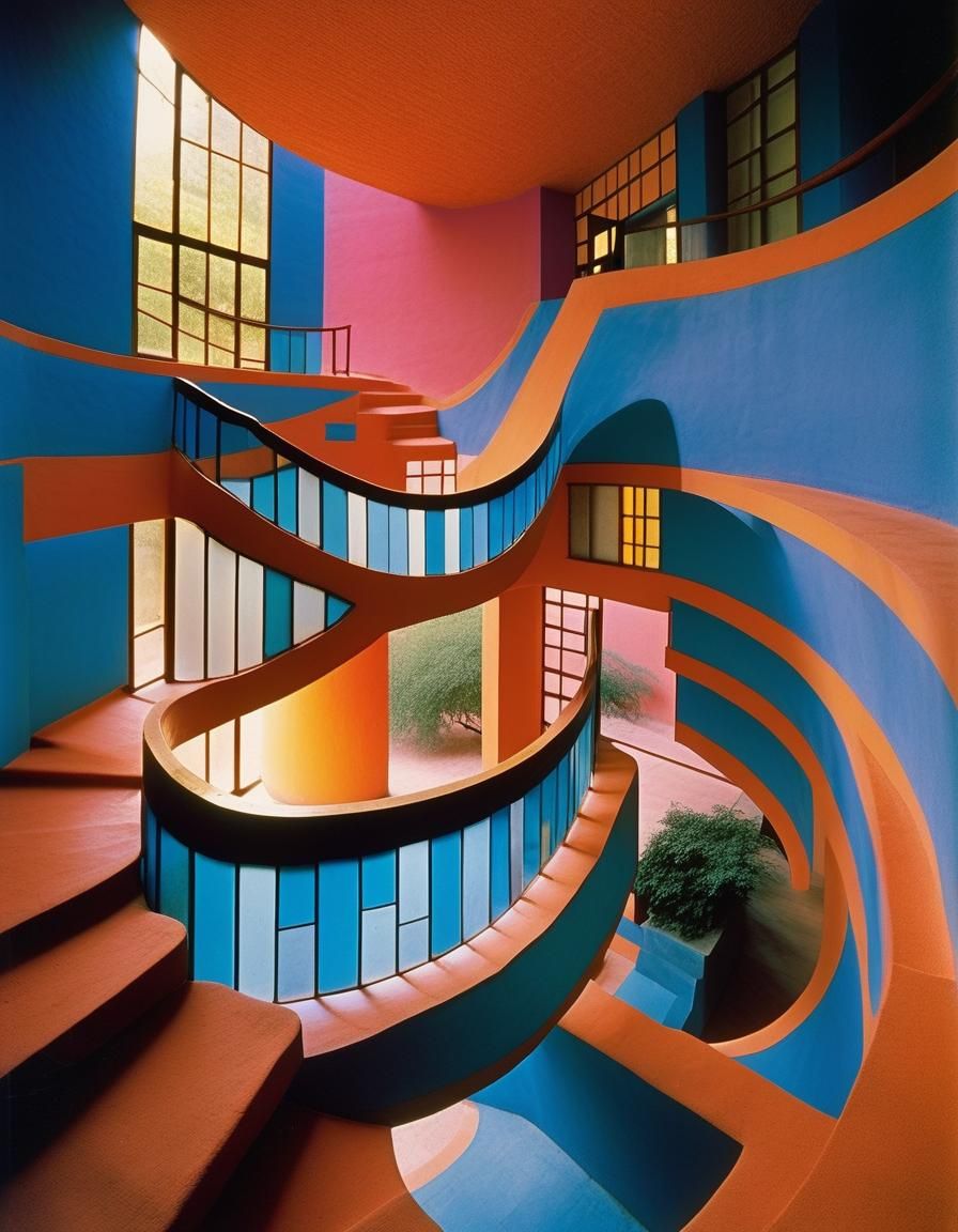 Luis Barragan Inspired Interior with Glass Walls