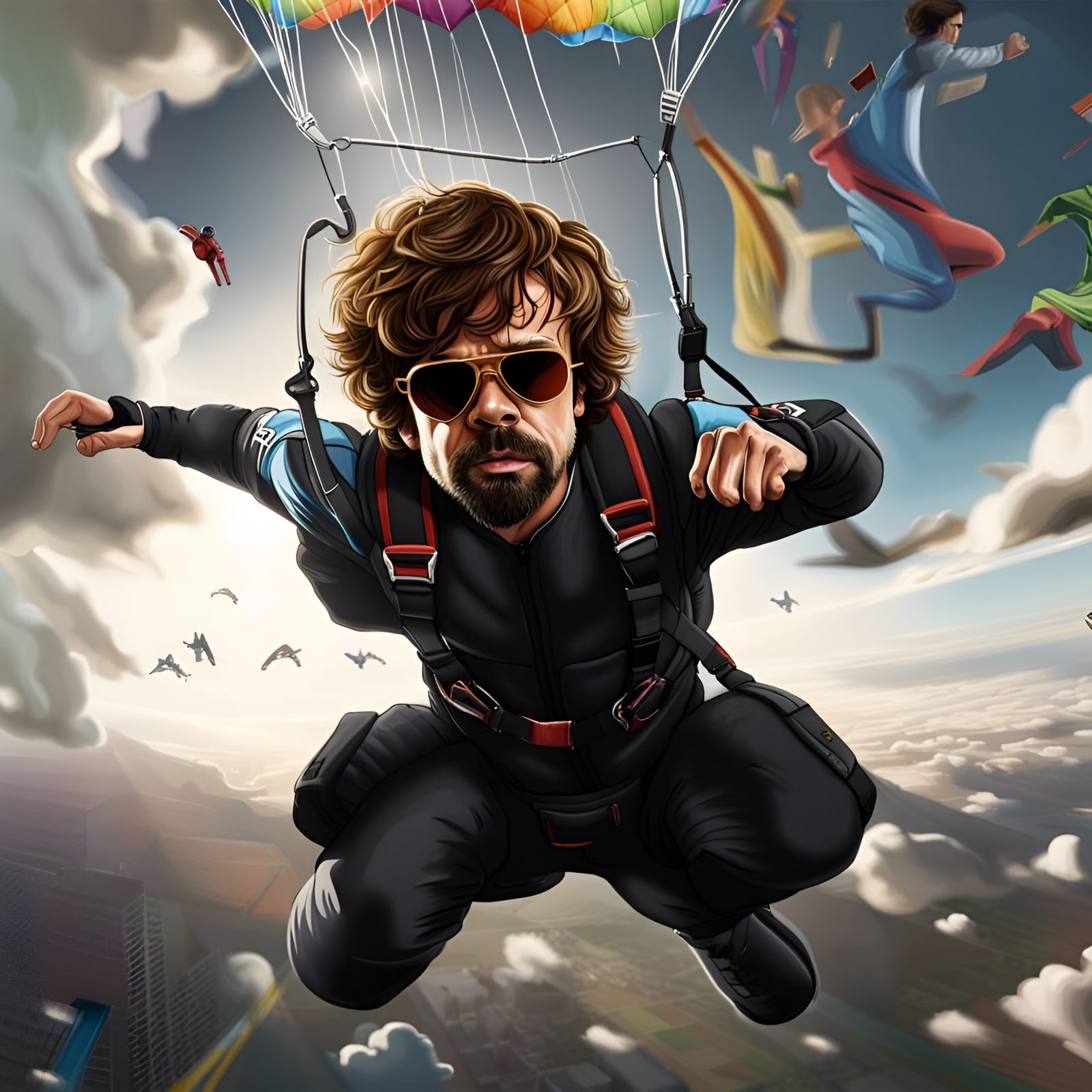 James Bond Skydiving: Epic Digital Art