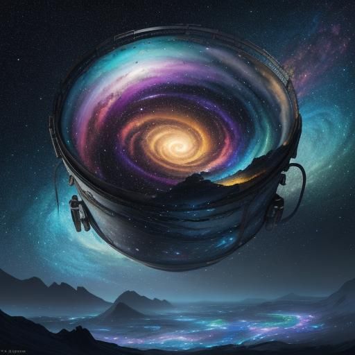 Space Texture Paint Bucket in Fantasy Realism Style