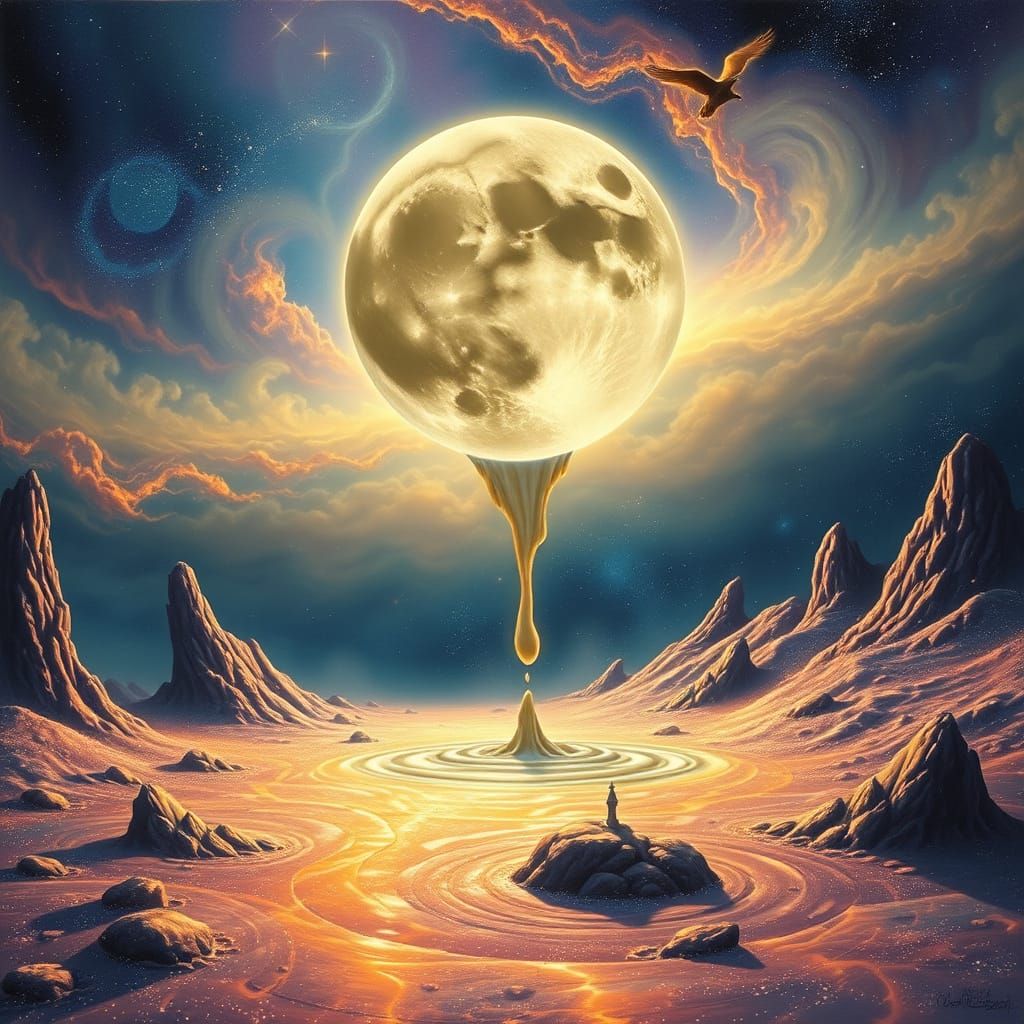 Dreamlike Cosmic Scene in Vibrant Ethereal Colors